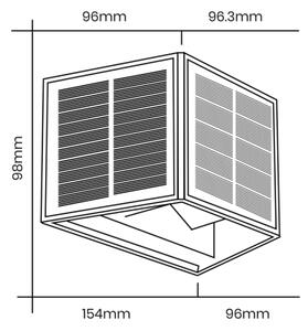 LED Solarna stenska svetilka WINGS LED/2W/3,2V 6000K IP54 črna