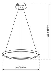 LED Lestenec na vrvici ROTONDA LED/27W/230V zlata