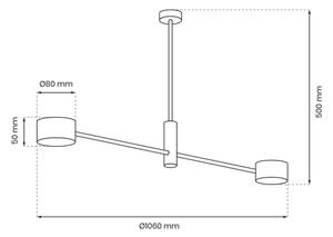 Lestenec na drogu CROSS 2xGX53/12W/230V črna/zlata