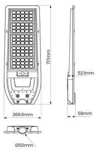 LED Solarna ulična svetilka VIA 200W/20000 mAh 3,2V 6000K IP54 + Daljinski upravljalnik