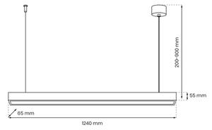 Lestenec na vrvici LUNGO T8 1xG13/18W/230V črna