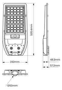 LED Solarna ulična svetilka VIA 100W/10000 mAh 3,2V 6000K IP65 + Daljinski upravljalnik