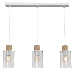 Lestenec na vrvici MADERA 3xE27/60W/230V bela/les