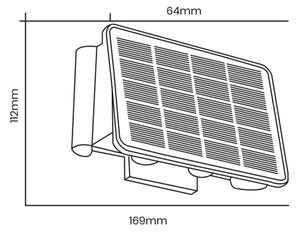 LED Solarna stenska svetilka ALF LED/4W/3,2V 6000K IP54 črna