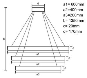 LED Zatemnitveni lestenec na vrvici LED/90W/230V 3000-6500K + Daljinski upravljalnik