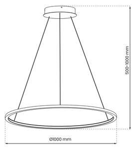 LED Lestenec na vrvici SATURNO LED/57W/230V pr. 100 cm IP44 antracit