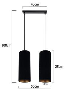 Lestenec na vrvici AVALO 2xE27/60W/230V črna