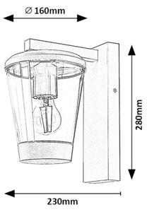 Rabalux 7266 - Zunanja stenska svetilka SAVANO 1xE27/40W/230V IP44