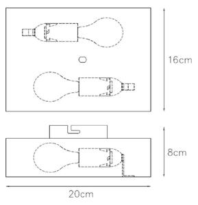 Lucide 12222/02/30 - Stenska svetilka OVALIS 2xE14/9W/230V