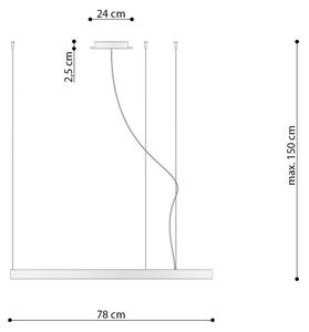 Thoro TH.246 - LED lestenec na vrvici RIO LED/50W/230V CRI90 3000K d. 78 cm zlata