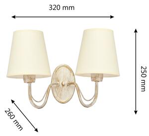 Stenska svetilka MALBO 2xE27/60W/230V bež