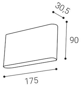 LED2 - LED Zunanja stenska svetilka FLAT 2xLED/5W/230V IP65 črna