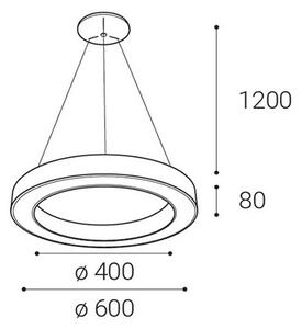 LED2 - LED Zatemnitveni lestenec na vrvici SATURN LED/50W/230V 3000K/4000K črn