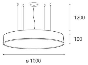 LED2 - LED Zatemnitveni lestenec na vrvici MONO LED/153W/230V 3000K/4000K bel