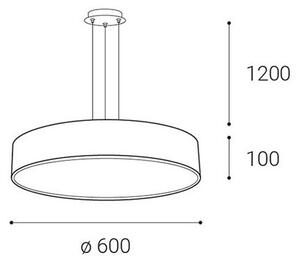 LED2 - LED Zatemnitveni lestenec na vrvici MONO LED/60W/230V 3000K/4000K bel