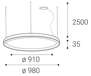 LED2 - LED Zatemnitveni lestenec na vrvici BELLA LED/80W/230V 3000K/4000K rjav