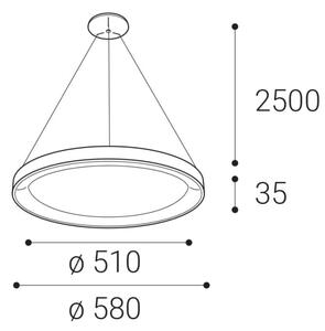 LED2 - LED Lestenec na vrvici BELLA LED/48W/230V 3000K/4000K bel