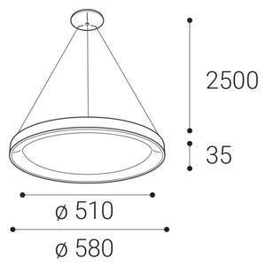 LED2 - LED Lestenec na vrvici BELLA LED/48W/230V 3000K/4000K črn