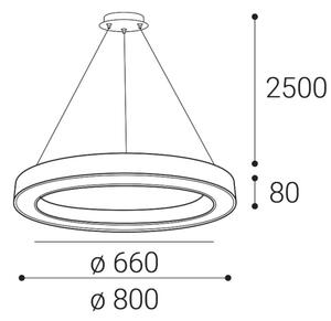 LED2 - LED Zatemnitveni lestenec na vrvici SATURN LED/60W/230V 3000K/4000K bel