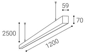 LED2 - LED Zatemnitveni lestenec na vrvici NOLI LED/40W/230V 3000K/3500K/4000K črn