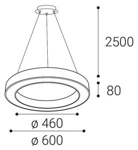 LED2 - LED Zatemnitveni lestenec na vrvici SATURN LED/50W/230V 3000K/4000K črn