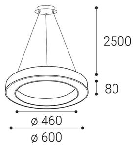 LED2 - LED Zatemnitveni lestenec na vrvici SATURN LED/50W/230V 3000K/4000K bel