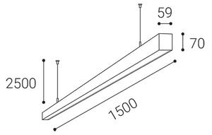 LED2 - LED Lestenec na vrvici NOLI LED/60W/230V 3000K/3500K/4000K bel