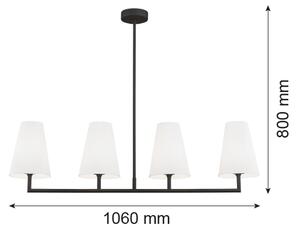 Argon 1831 - Lestenec na drogu SAFIANO 4xE27/15W/230V črna