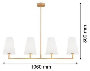 Argon 1828 - Lestenec na drogu SAFIANO 4xE27/15W/230V zlata