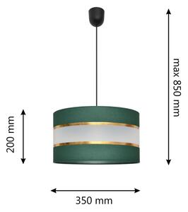 Lestenec na vrvici HELEN 1xE27/60W/230V d. 35 cm zelen/zlat