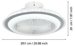 Eglo 35141-LED Zatemnitveni stropni ventilator ALBUFEIRA 25,5W/230V bela/siva + Daljinski upravljalnik