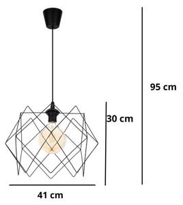 Lestenec na vrvici GALL 1xE27/60W/230V črn