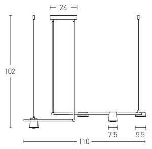 Zambelis 2035 - LED Lestenec na drogu LED/28W/230V