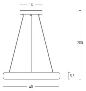 Zambelis 2046 - LED Zatemnitveni lestenec na vrvici LED/30W/230V pr. 40 cm zlat