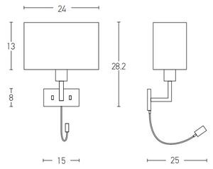 Zambelis H51 - LED Fleksibilna svetilka LED/3W + 1xE27/40W/230V