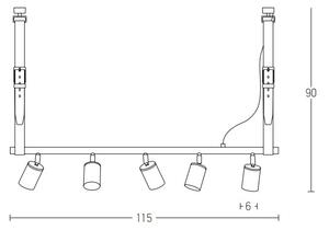 Zambelis 22224 - Lestenec na vrvici 5xGU10/25W/230V