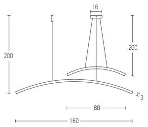 Zambelis 20130 - LED Zatemnitveni lestenec na vrvici LED/48W/230V črn