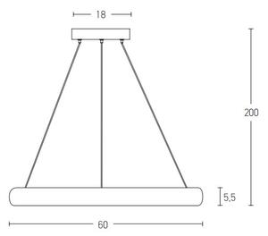 Zambelis 2054 - LED Zatemnitveni lestenec na vrvici LED/50W/230V pr. 60 cm zlata