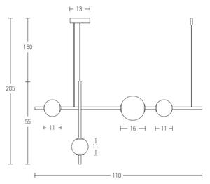 Zambelis 20131 - LED Zatemnitveni lestenec na vrvici LED/18W/230V