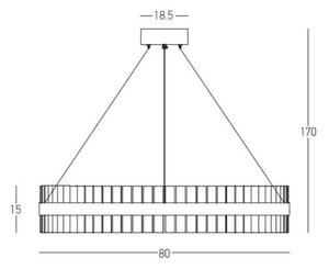 Zambelis 22040 - LED Zatemnitveni lestenec na vrvici LED/68W/230V zlata