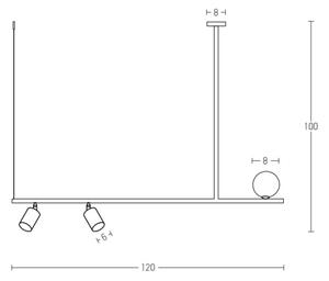 Zambelis 22227 - Lestenec na vrvici 2xGU10/25W+G9/9W/230V