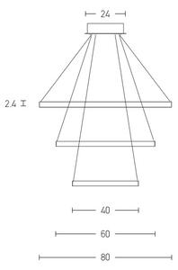 Zambelis 180031-D - LED Zatemnitveni lestenec na vrvici LED/135W/230V baker