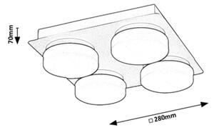 Rabalux 75004 - LED Kopalniška stropna svetilka ATTICHUS 4xLED/5,2W/230V IP44