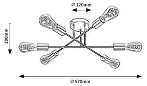 Rabalux 71026 - Lestenec BRANWEN 6xE27/25W/230V