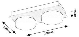 Rabalux 75002 - LED Kopalniška stropna svetilka ATTICHUS 2xLED/5,5W/230V IP44