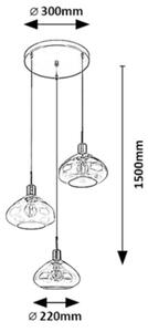 Rabalux 72023 - Lestenec na vrvici DVORA 3xE27/40W/230V