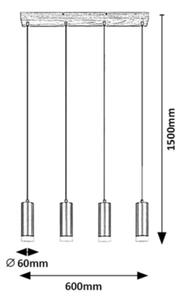 Rabalux 72124 - Lestenec na vrvici TORAS 4xGU10/5W/230V hrast