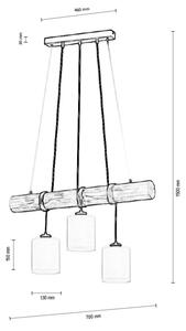 Spot-Svetilka 68869351 - Lestenec na vrvici TRENO 3xE27/25W/230V bor