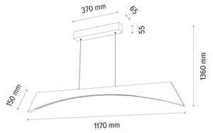 Spot-Svetilka 1017402100000 - LED Zatemnitveni lestenec na vrvici ZIAD LED/14W/230V hrast