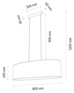 Spot-Light 1027400211536 - Lestenec na vrvici MERCEDES 2xE27/40W/230V hrast